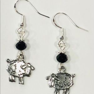 Black Sheep Earrings, Sterling Silver Earwires